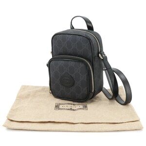 GUCCI Interlocking G Mini Shoulder Bag GG Supreme Black 672952 90272723GUCCI Int